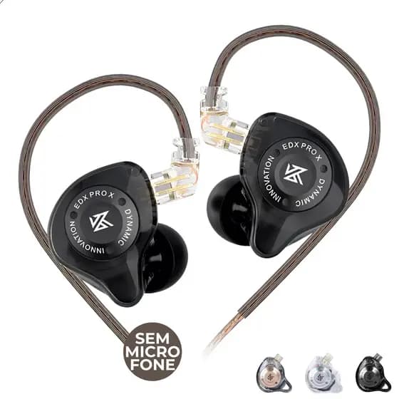 Fone De Ouvido KZ EDX PRO X Profissional Intra-auricular, Driver Dinâmico Magnético de 10mm, Original