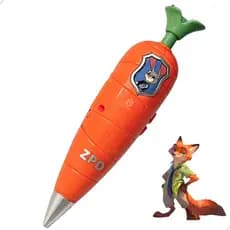Caneta Gravador De Voz Cenoura Finnick Zootopia Fofo Escolar
