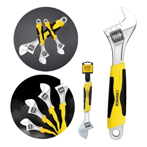 Chave Inglesa Ajustável6'' ou 8'' ou 10'' ou 12' Polegadas Profissional Reforçada Cabo Emborrachado