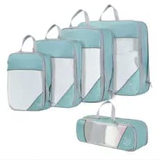 Kit 5 Pecas Bolsa Organizadoras Para Mala Roupas Bagagem Viagem Leve e resistente Impermeável