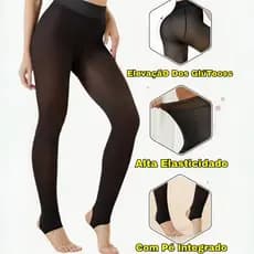 Meia Calça Térmica Feminina Peluciada Translúcida Alta Elasticidade Super Quente Para Inverno