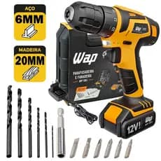 Parafusadeira Furadeira WAP Sem Fio 12V Com Maleta e Acessórios BPF 12K3