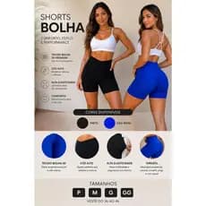Legging ou Short Bolha Suplex Cós Alto Empina Bumbum Fitness Academia Flocada Leg Cintura