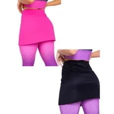 Conjunto 2 Saia Academia Kit 2 Tapa Bumbum Fitness Sem transparência Estilo Saia Faixa Amarrar