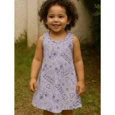 Vestido Infantil menina Sortido básico malha estampado