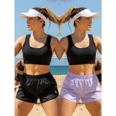 Kit 2 Short Beach Tênis Tactel Feminino Plus Size Curto Verão Praia Areia Volei