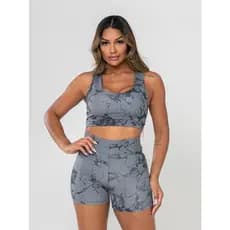 Conjunto Marmorizado Academia Top e Short 2 peças Verão Tope e short