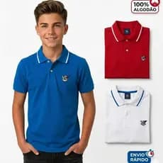 Kit Camiseta Masculina Infantil  100%Algodão Premium Básica para Criança Menino Tamanho 1 ao 14 anos