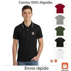 Camiseta Polo Infantil Juvenil Menino Bordada 100% Algodão Premium Colorida 1 ao 14 Anos Barata