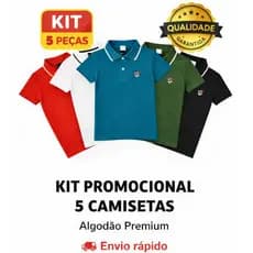 KIT 5 Camisa Gola Polo Infantil Casual Confortável 100% Algodão Camiseta Premium Para Menino de 1 ao 14 Anos Cores Envio