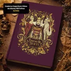 Caderno Capa Dura Universitário Colegial Escolar Vilões da Disney 160 Folhas Sortido