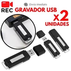 Gravador De Voz Audio Som Escuta Pendrive 8gb USB Grava até 15hrs Caneta Disco Digital Player
