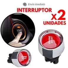 2PC Interruptor Botão de Pressão Partida Motor Stop Universal Anel 12V 50A 3 Pinos SPST Momentâneo