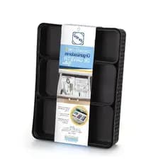 Conjunto com 5 Organizadores de Gaveta Rattan - Preto - Arthi