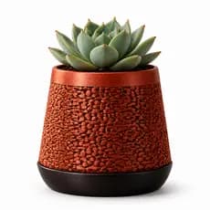 Vaso Pequeno Decorativo para Suculentas Cobre Texturizado