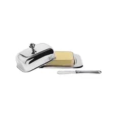 Manteigueira Retangular Brinox Inox Vidro Espátula Argento