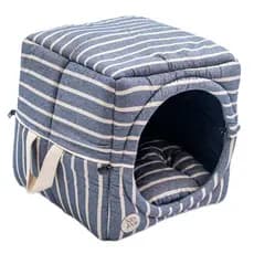 Toca Cama Almofada 3 em 1 Pet Sancho Dobrável Versátil Conforto AZUL