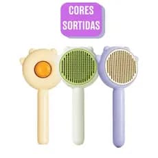 Escova de Pets Rasqueadeira para Remoção de Pelos e Escovação de Cães Gatos com Botão Auto Limpante