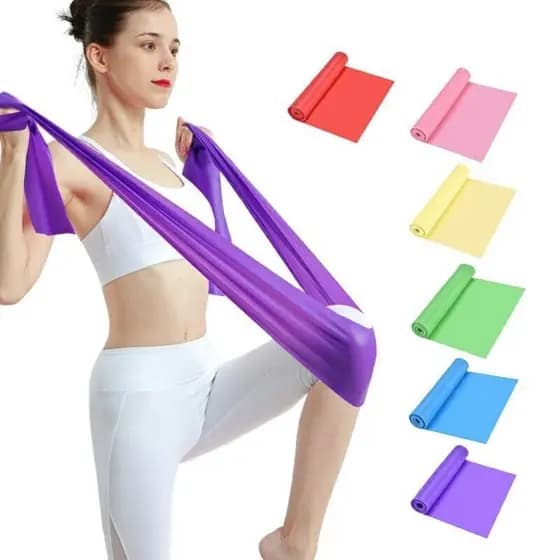 Faixa De Alongamento Pilates 1,5m Elástica  Yoga Fisioterapia Exercícios e Ginástica Em Casa