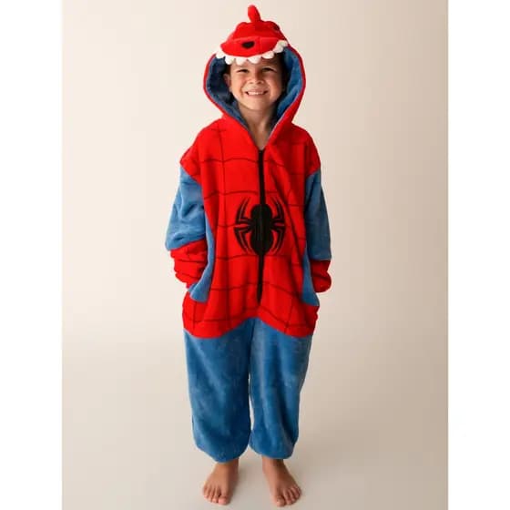 Pijama de Dino homem aranha Infantil De Pelúcia Personagem Desenho Animado Anime Cosplay