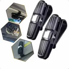Kit 2 Porta Oculos Suporte Quebra Sol Veicular Clip