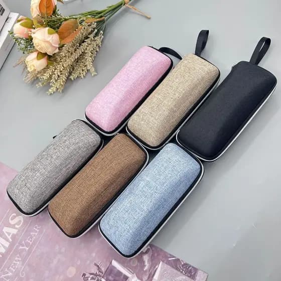 Estojo Case Porta Óculos Grau ou de Sol com zíper Diversas Cores + Flanela