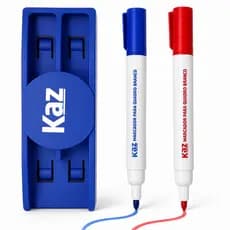 Kit Canetão Marcador Para Quadro Lousa Branco 2 Cores 1 Azul E 1 Vermelho + Apagador Magnético