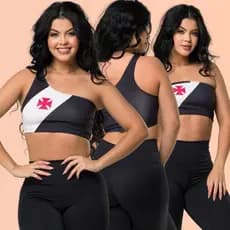 Top Cropped Fitness Strappy Sunga Personalizado VASCÃO modelos diversos
