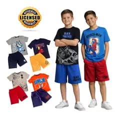 kit 2 Conjuntos Infantis Sortidos Masculino Verão Personagens Roupa Infantil Menino Barata Promoção