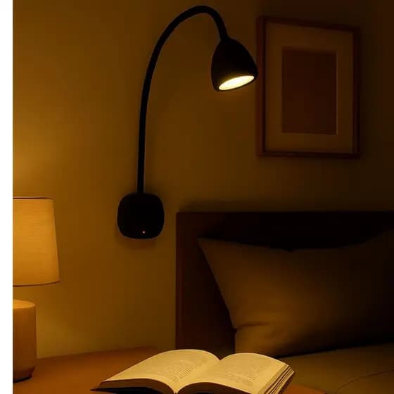 Arandela Flexível Led 3W - COR PRETO Cabeceira Cama Para Leitura