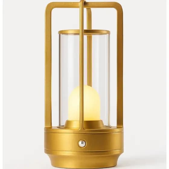 ILUMINARIA DE LED - MESA - QUARTO - RECARREGÁVEL - COM CABO USB-C NA COR DOURADO