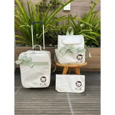 bolsa maternidade kit mala de rodinhas 3 peças mala trocador e mochila paris