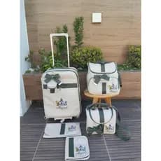 bolsa maternidade PREMIUM 6 PEÇAS COM MALA DE RODINHAS (G) 360 acompanha laço e chaveiro personalisado de brinde