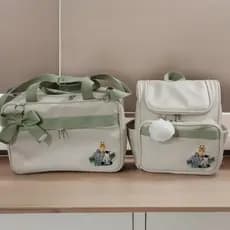 kit bolsa maternidade com mala paris e mochila paris multiuso