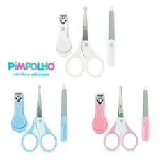 kit 3, Peças Cuidado Higiene Unha Infantil Em Aço Inox