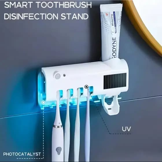 Aplicador Pasta De Dente Suporte Dispenser Escova Automático Com Esterilizador Uv