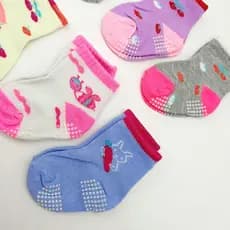 Meias Menina Bebê Feminina Para Recém Nascidos 0-24 Meses Kit 6/12 Pares Com Antiderrapante