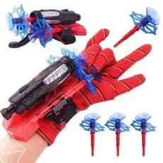 Luva Lança Dardos Homem Aranha Infantil Brinquedo Spider Man Herói Lançador Teia Ventosa