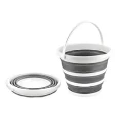 Kit 1/2 Balde Dobrável Retrátil 10 Litros Flexível Multiuso Casa Lavanderia Apartamento Motorhome
