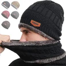 Touca de Inverno com Protetor de Pescoço Frio Kit Inverno