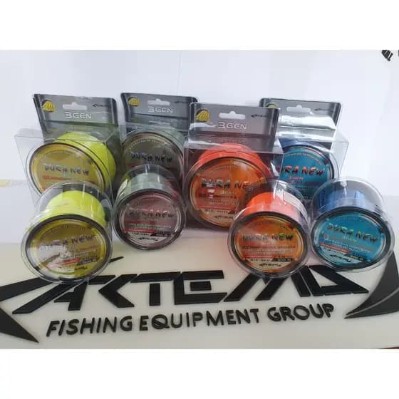 Linha de Pesca Monofilamento Duranew 500m Amarela Cinza Dust Green Laranja Artemis Dura New