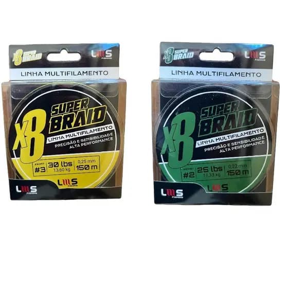 Linha de Pesca Multifilamento 8x Lumis - Cores Amarela e Verde - Diversas Bitolas - 150m