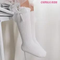 Meia 3/4 Infantil Blogueirinha De Algodão Com Laço Modaaaaaa 8004