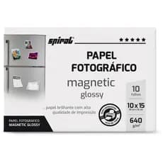 Papel Fotográfico Glossy Magnético, 10 x15cm, 640g - PT 10 FL