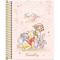 Caderno Universitário Capa Dura 10 Matérias, 160 Folhas, Ursinho Pooh