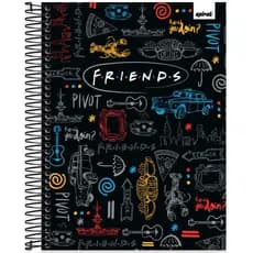 Caderno Universitário Capa Dura 10 Matérias, 160 Folhas, Friends