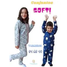 Conjunto Pijama Soft Bebe Infantil Tam. 01 ao 14 Inverno Lindas Estampas Grosso e Quentinho