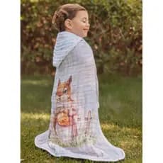 Toalha de Banho Bebe Grande Muito Macia com Capuz Roupão Infantil Recém Nascido 3Camadas Fralda Soft
