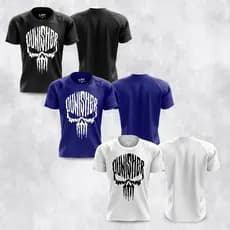 Kit Camisas/Regatas Punisher Justiceiro Caveira - Dry Fit Esportiva - Academia - Treino