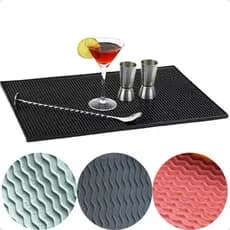 Tapete Barman Escorredor Silicone Porta Copo Drinks 40x30